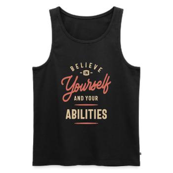 Motivational Quote - The Ultimate Power - Men's Premium Organic Tank Top - black - Front - Michal (187cm)
