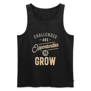 Growth Through Challenges - Motivational Quote - Men's Premium Organic Tank Top - black - Front - Michal (187cm)