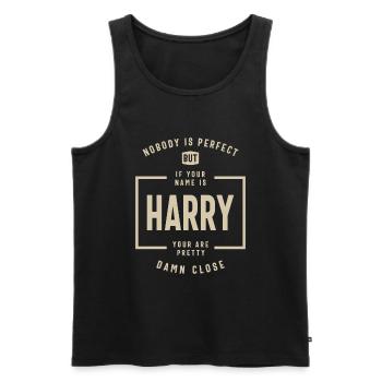 Harry: Pretty Damn Close to Perfect - Men's Premium Organic Tank Top - black - Front - Michal (187cm)