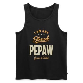I Am One B Pepaw - Grandpa - Men's Premium Organic Tank Top - black - Front - Michal (187cm)