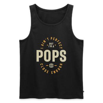 I Ain’t Perfect But I’m a Pops - Grand-père - Débardeur bio Premium Homme - noir - Devant - Michal (187cm)