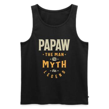 Papaw The man The Myth The Legend - Grandpa - Men's Premium Organic Tank Top - black - Front - Michal (187cm)