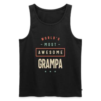 World's Most Awesome Grampa - Grandpa - Men's Premium Organic Tank Top - black - Front - Michal (187cm)
