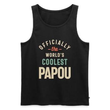 Officially the World's Coolest Papou - Grandpa - Men's Premium Organic Tank Top - black - Front - AI Model Male 178 light (178cm)