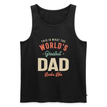 Zeigen Sie die Größe Ihres Vaters mit diesem fantastischen - Männer Premium Bio Tank Top - Schwarz - Vorne - AI Model Male 178 light (178cm)