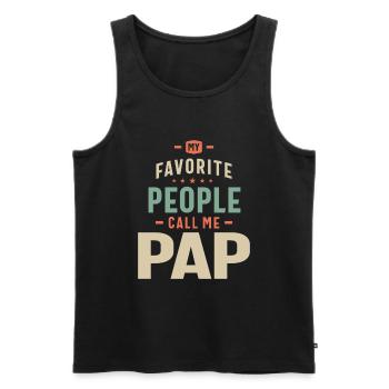 My Favorite People Call Me Pap - Dad Grandpa - Men's Premium Organic Tank Top - black - Front - AI Model Male 178 light (178cm)