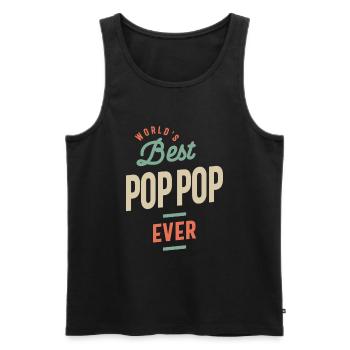 World's Best Pop-Pop Ever - Dad Grandpa - Men's Premium Organic Tank Top - black - Front - AI Model Male 178 light (178cm)