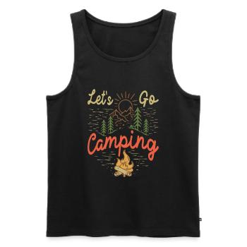 Let's Go Camping - Inspirierendes Abenteuer-Zitat - Männer Premium Bio Tank Top - Schwarz - Vorne - Michal (187cm)