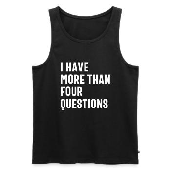 Quatre questions ? Pfft ! J’en ai plus - Débardeur bio Premium Homme - noir - Devant - Michal (187cm)