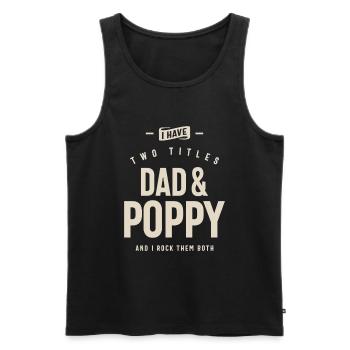 Papa & Poppy - Doublez les titres, doublez le plaisir - Débardeur bio Premium Homme - noir - Devant - Michal (187cm)