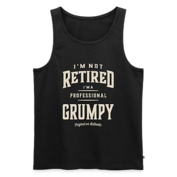 Professionell Grumpy - Papa Opa Edition - Männer Premium Bio Tank Top - Schwarz - Vorne - Michal (187cm)