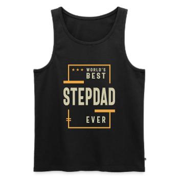 World's Best Step Dad Ever - Dad Grandpa Funny - Men's Premium Organic Tank Top - black - Front - AI Model Male 178 light (178cm)