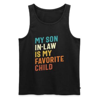 Funny - My Son In-Law: My Favorite Child - Men's Premium Organic Tank Top - black - Front - Michal (187cm)