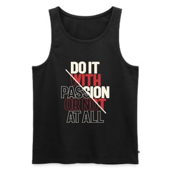 Passionate Action - Motivational Quote - Men's Premium Organic Tank Top - black - Front - AI Model Male 178 light (178cm)