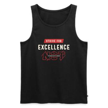 Strive for Excellence - Motivational Quote - Men's Premium Organic Tank Top - black - Front - AI Model Male 178 light (178cm)
