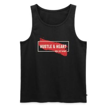 Hektik und Herz werden sich abheben - motivierend - Männer Premium Bio Tank Top - Schwarz - Vorne - AI Model Male 178 light (178cm)
