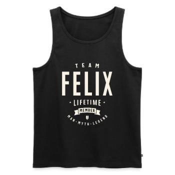 Team Felix Lifetime Member - Men's Premium Organic Tank Top - black - Front - Michal (187cm)