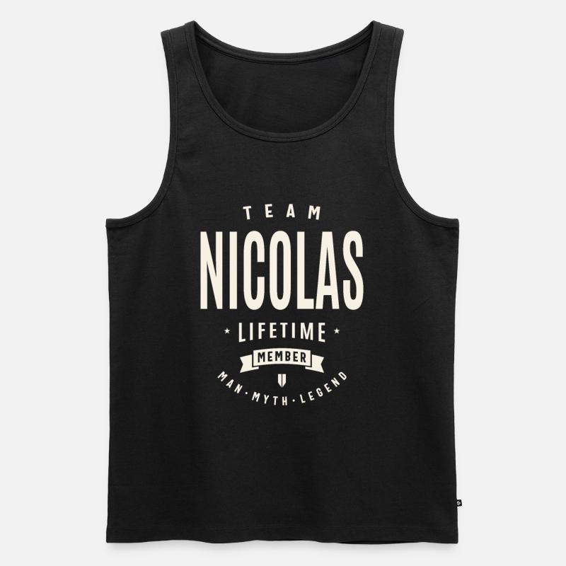 Team Nicolas Lebenslanges Mitglied - Männer Premium Bio Tank Top - Schwarz