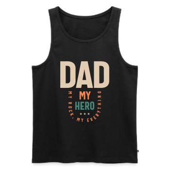 Papa mein Held Mein Fels mein Alles - Vatertag - Männer Premium Bio Tank Top - Schwarz - Vorne - AI Model Male 178 light (178cm)
