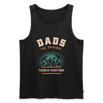 Väter - Die ursprünglichen Fixierer von allem - Vater - Männer Premium Bio Tank Top - Schwarz - Vorne - AI Model Male 178 light (178cm)