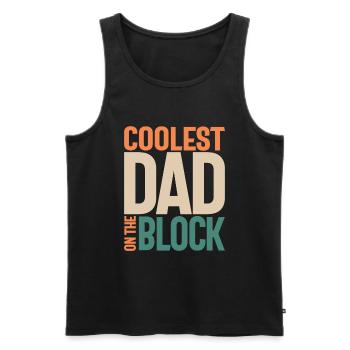 Coolest Dad on The Block - Grandpa Approved - Men's Premium Organic Tank Top - black - Front - AI Model Male 178 light (178cm)