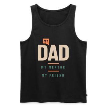 Mon père, mon mentor, mon ami - Drôle de fête des pères - Débardeur bio Premium Homme - noir - Devant - AI Model Male 178 light (178cm)