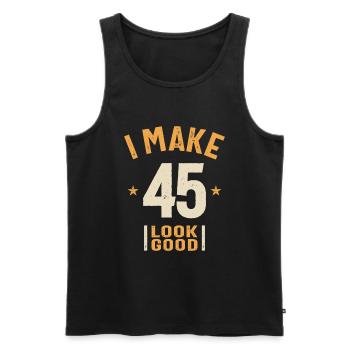 Ich lasse 45 gut aussehen - lustiger 45. Geburtstag - Männer Premium Bio Tank Top - Schwarz - Vorne - Michal (187cm)