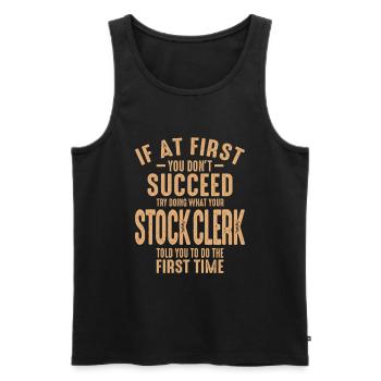 Hören Sie auf Ihren Lagerverwalter - Männer Premium Bio Tank Top - Schwarz - Vorne - AI Model Male 178 light (178cm)