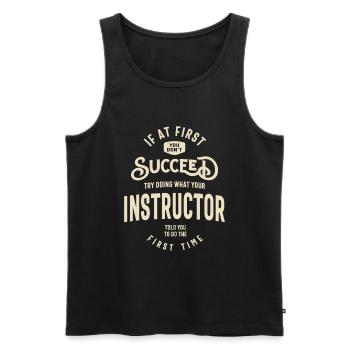 Listen to your Instructor - Men's Premium Organic Tank Top - black - Front - AI Model Male 178 light (178cm)