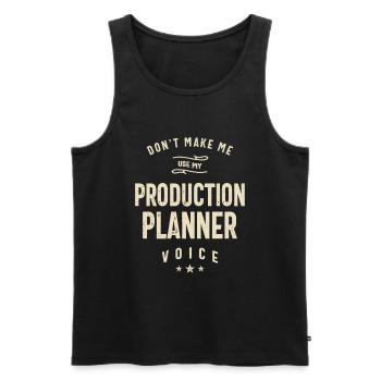 Stimme des Produktionsplaners - Männer Premium Bio Tank Top - Schwarz - Vorne - AI Model Male 178 light (178cm)