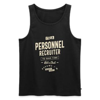 Toujours le bon recruteur de personnel - Débardeur bio Premium Homme - noir - Devant - Michal (187cm)