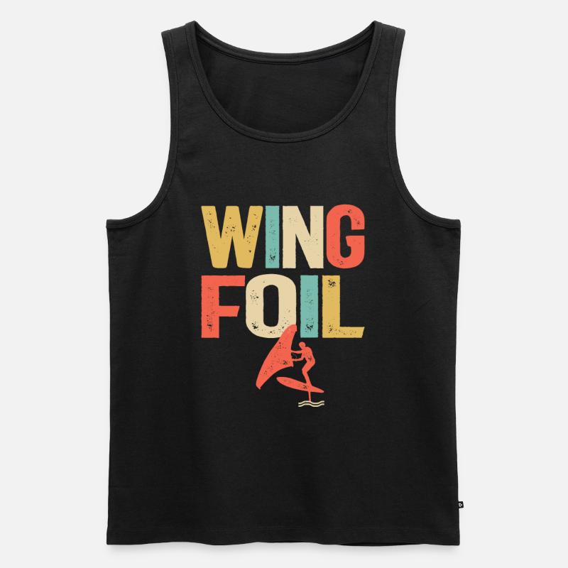 Wing Foil Evolution - Wing Foiling - Männer Premium Bio Tank Top - Schwarz