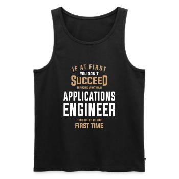 Listen to Your Applications Engineer - Men's Premium Organic Tank Top - black - Front - AI Model Male 178 light (178cm)