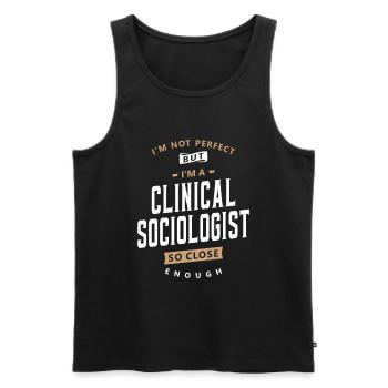 Assez proche - Sociologue clinique imparfait - Débardeur bio Premium Homme - noir - Devant - AI Model Male 178 light (178cm)