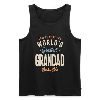 Le plus grand grand-père du monde - Papy - Débardeur bio Premium Homme - noir - Devant - Michal (187cm)
