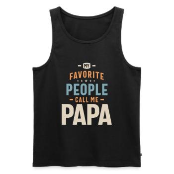 Mes personnes préférées m’appellent Papa - Papa Papy - Débardeur bio Premium Homme - noir - Devant - Michal (187cm)