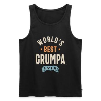 La meilleure grumpa du monde - Papa et grand-père - Débardeur bio Premium Homme - noir - Devant - AI Model Male 178 light (178cm)