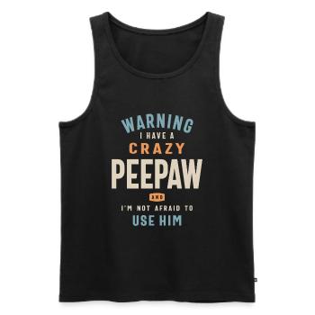 Crazy Peepaw - Défenseur intrépide de papa et grand-père - Débardeur bio Premium Homme - noir - Devant - Michal (187cm)