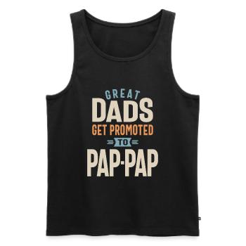 Great Dads Get Promoted to Pap-Pap - Men's Premium Organic Tank Top - black - Front - AI Model Male 178 light (178cm)