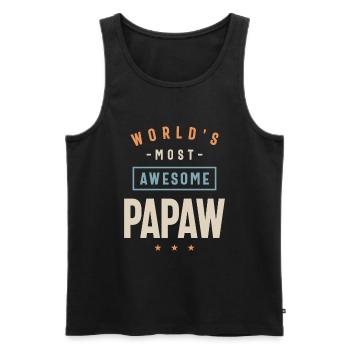 Papaye le plus génial du monde - Drôle de papa grand-père - Débardeur bio Premium Homme - noir - Devant - Michal (187cm)