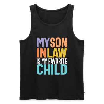 My Son In Law Rocks- For Mom and Dad - Men's Premium Organic Tank Top - black - Front - AI Model Male 178 light (178cm)
