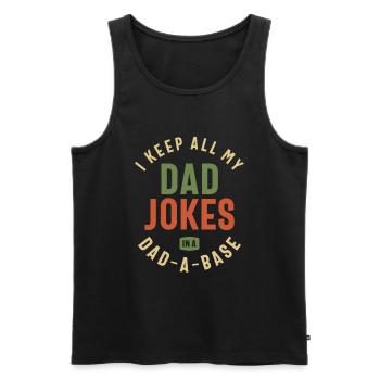 Dad-A-Base - Die ultimative Sammlung von Dad-Witzen - Männer Premium Bio Tank Top - Schwarz - Vorne - Michal (187cm)