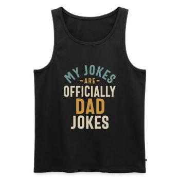 Meine Witze sind offiziell Papa-Witze - Männer Premium Bio Tank Top - Schwarz - Vorne - AI Model Male 178 light (178cm)