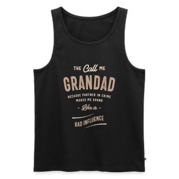 Grand-père - Un partenaire paternel dans le crime - Débardeur bio Premium Homme - noir - Devant - Michal (187cm)