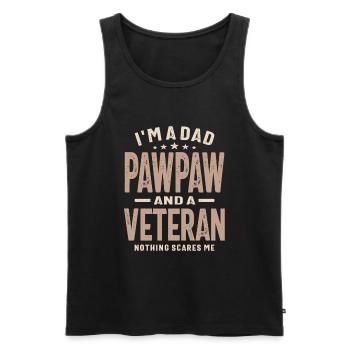 Furchtloser Vater, Papa und Veteran - Männer Premium Bio Tank Top - Schwarz - Vorne - Michal (187cm)