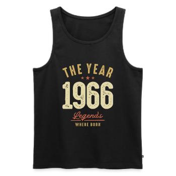 Legenden des Jahrgangs 1966 - feiern 57 Jahre - Männer Premium Bio Tank Top - Schwarz - Vorne - AI Model Male 178 light (178cm)