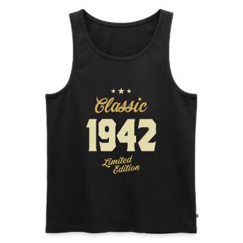Classic 1942 - 81 Years Strong! - Men's Premium Organic Tank Top - black - Front - AI Model Male 178 light (178cm)