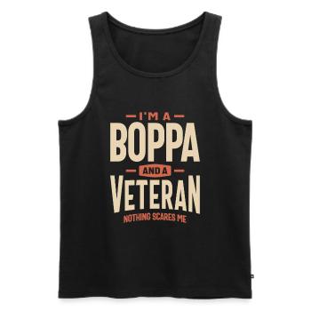 Fearless Boppa - Vétéran et fier - Débardeur bio Premium Homme - noir - Devant - Michal (187cm)