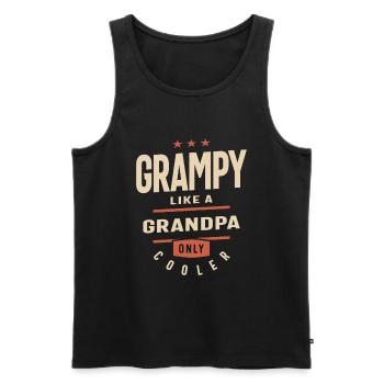Grampy - Opa Upgrade Extra Cool - Männer Premium Bio Tank Top - Schwarz - Vorne - AI Model Male 178 light (178cm)