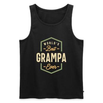 World's Best Grampa Ever - Legendary Dad Beloved - Men's Premium Organic Tank Top - black - Front - Michal (187cm)